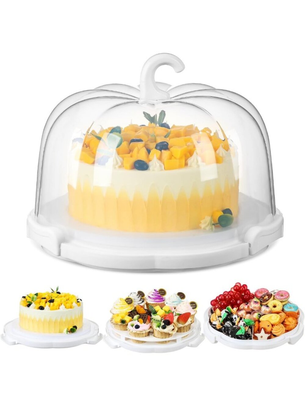 10-Inch Fall Cake Carrier with Lid & Handle - Perfect for Halloween Pies